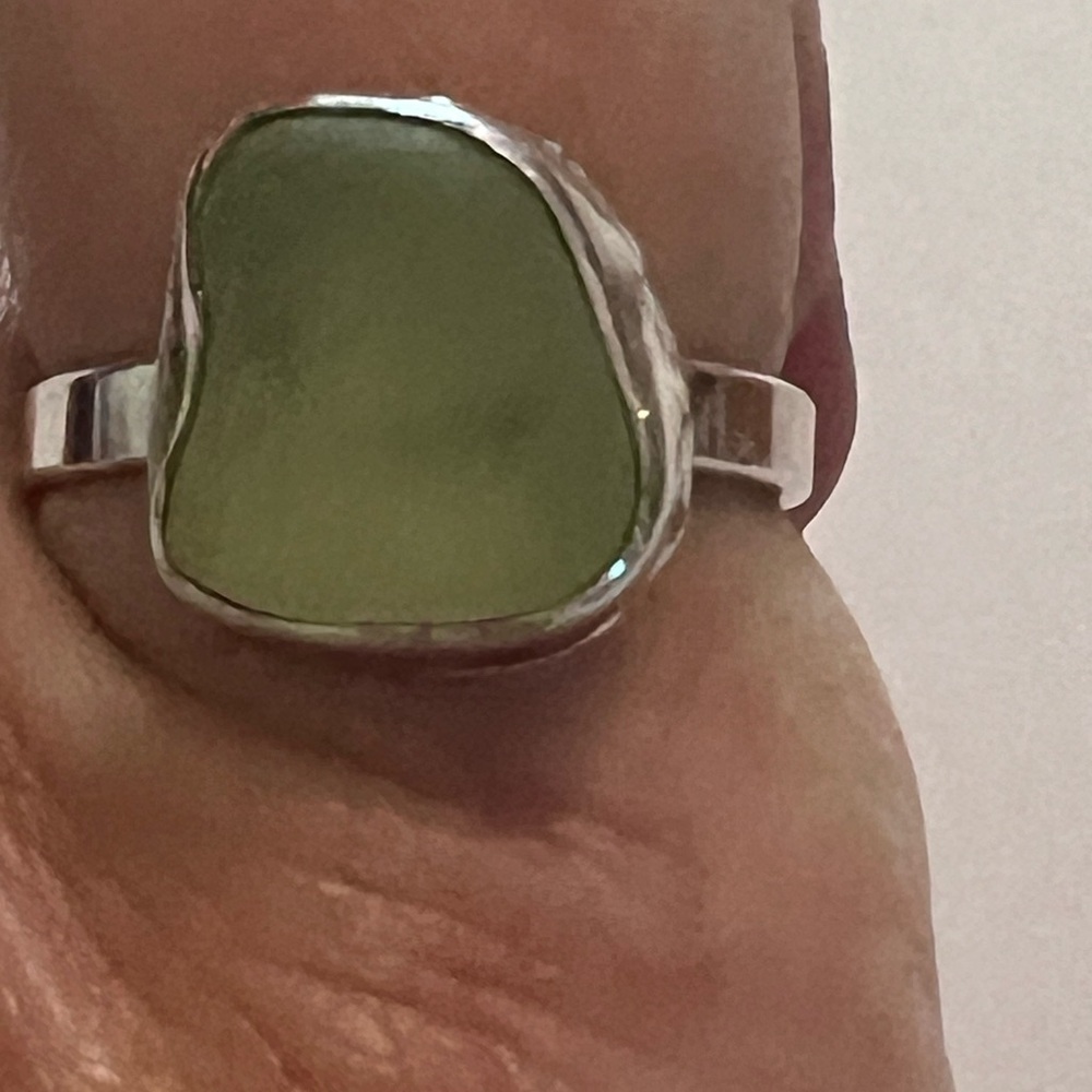 3 Sterling Silver Sea Glass Rings - Picture 10 of 10